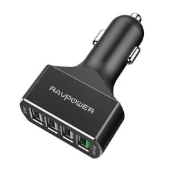 RAVPower QC3.0 36W 4-Port USB Car Charger - Black