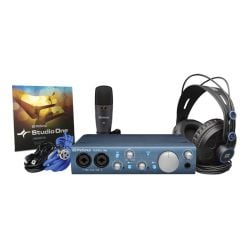 مجموعة التسجيل الصوتي لوحدة التحكم بالصوت PreSonus AudioBox iTwo Studio  من بري سوونس