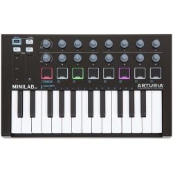 Arturia MiniLab Mk II 25 Slim-key USB Mini Keyboard Controller - Black Edition 
