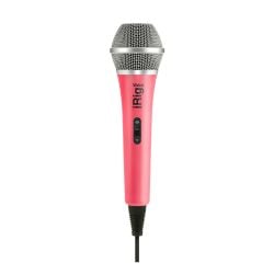 IK Multimedia iRig Voice (Pink) Handheld Vocal Microphone designed for use with iOS and Android devices