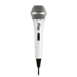 IK Multimedia iRig Voice (White) Handheld Vocal Microphone designed for use with iOS and Android devices