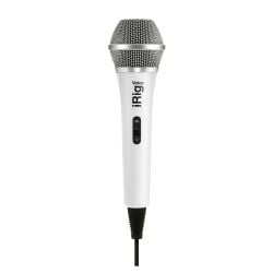 IK Multimedia iRig Voice (White) Handheld Vocal Microphone designed for use with iOS and Android devices