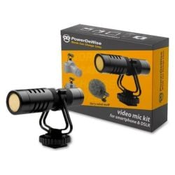 ميكروفون فيديو على الكاميرا أحادي الاتجاه PowerDeWise Video Microphone-Unidirectional لكاميرات DSLR وهواتف iPhone من باور دي وايس