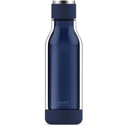 ASOBU Inner Peace Glass and Tritan Encased 17 Ounce Travel Water Bottle - Blue