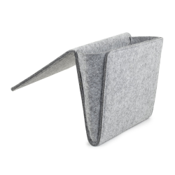 KIKKERLAND Felt Bedside Caddy - Bedside Storage Pocket and Holder for Book and more - Medium - Gray