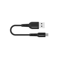 Porodo Metal Braided Micro USB Cable 0.25m - Black