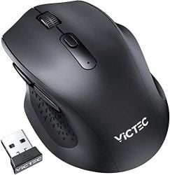 ViCTEC Wireless Mouse - 5 Adjustable DPI & USB Receiver - Comfortable - Silent Mouse - Cordless Mouse with Ergonomic Design Optical Wireless Gaming Mouse - 【Designed for Laptop/PC/Mac】【Black】