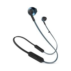 JBL T205BT Wireless in-Ear Headphones with Three-Button Remote and Microphone (Blue)