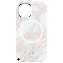 Lumee Halo Selfie Case for Apple iPhone 12 Pro Max - White Marble