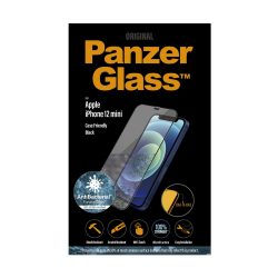 واقي الشاشة الزجاجي PanzerGlass iPhone 12 Mini Screen Protector لهواتف آيفون 12 ميني - شفاف مع إطار أسود من بانزيرغلاس