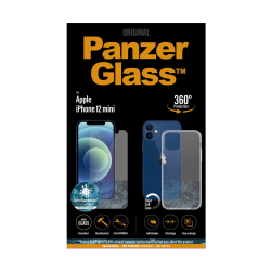 كفر + واقي الشاشة الزجاجي PanzerGlass iPhone 12 Mini ClearCase + Screen Protector لهواتف ايفون 12 ميني من بانزيرغلاس