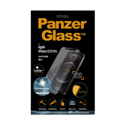 واقي الشاشة الزجاجي PanzerGlass Cam Slider مع سلايدر كاميرا لهواتف ايفون 12 و12 برو - شفاف مع إطار أسود من بانزيرغلاس