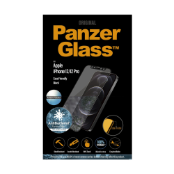 واقي الشاشة الزجاجي PanzerGlass Anti-Glare المضاد للمعان لهواتف ايفون 12 و12 برو - مضاد للمعان مع إطار أسود من بانزيرغلاس