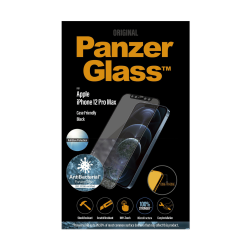 واقي شاشة زجاجي PanzerGlass المضاد للتوهج والانعكاس لهاتف ايفون 12 برو ماكس - إطار أسود / مضاد للتوهج والانعكاس من بانزيرغلاس