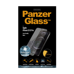 واقي الشاشة الزجاجي PanzerGlass iPhone 12 / 12 Pro Screen Protector لهواتف ايفون 12 و12 برو - شفاف مع إطار أسود من بانزيرغلاس