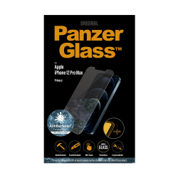 واقي شاشة زجاجي PanzerGlass Privacy لهاتف ايفون 12 برو ماكس مع حماية الخصوصية من بانزيرغلاس