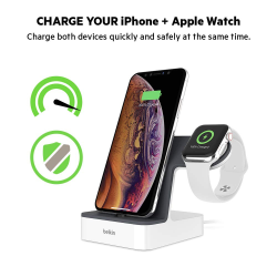 Belkin PowerHouse Charge Dock for Apple Watch and iPhone XS iPhone XS Max iPhone XR - White