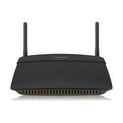 راوتر واي فاي 5 ثنائي النطاق Linksys AC1200 مع 4 منافذ ايثرنت سريعة وهوائيان من لينكسيس - لون أسود