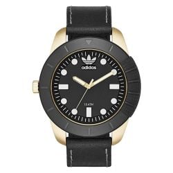 Adidas Men's Black Dial Leather Band Watch - ADH3039
