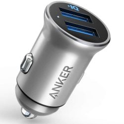 Anker PowerDrive 2 Alloy Metal Mini Car Charger - Silver