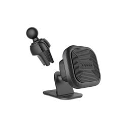 Porodo Aluminum Magnetic Car Mount ( Air Vent + Stick-On Holder ) - Gray