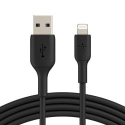 كابل Belkin Boost Charge PVC من USB-A إلى لايتننج بطول 1 متر من بيلكن - أسود