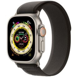 Apple Watch Ultra MQF43LL/A 49mm Titanium Case with Black/Gray Trail Loop