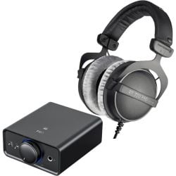 حزمة: سماعات استوديو Beyerdynamic DT770 الاحترافية بمقاومة 250 أوم مع المحول الرقمي التناظري ومضخم الصوت Fiio K5 PRO المكتبي