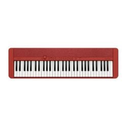 Casio CT-S1 61-key Portable Red Keyboard with AD-E95100LE Keyboard UK 3 Pin Power Supply