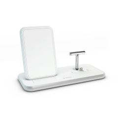 ZENS Aluminium Dual Wireless Charger + Dock 10W - White