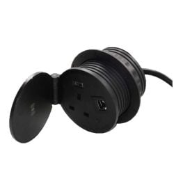 Dockelec MDS-8002BS Wireless Mini Grommet desk UK Socket Cable Management