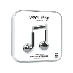 Happy Plugs Earbud Plus Stylish Wired Headphones - Silver
