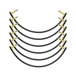 Donner 5cm Guitar Patch Cable Black 6-Pack