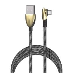 Porodo Zinc Alloy Gaming Type-C Cable 1.2m - Gold