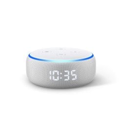 Amazon echo dot with clock white