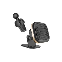 Porodo Aluminum Magnetic Car Mount ( Air Vent + Stick-On Holder ) - Gold