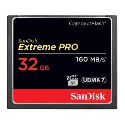 بطاقة ذاكرة SanDisk Extreme Pro سعة 32 جيجا بايت سرعة 160 ميجابايت في الثانية  من سانديسك (SDCFXPS-032G-X46)
