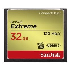 بطاقة ذاكرة SanDisk Extreme UDMA7 CompactFlash سعة 32 جيجا بايت سرعة 120 ميجا بايت في الثانية من سانديسك (SDCFXSB-032G-G46)