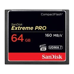 بطاقة ذاكرة SanDisk Extreme Pro سعة 64 جيجا بايت سرعة 160 ميجابايت في الثانية من سانديسك (SDCFXPS-064G-X46) 