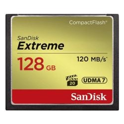 بطاقة ذاكرة SanDisk Extreme UDMA7 CompactFlash سعة 128 جيجا بايت سرعة 120 ميجا بايت في الثانية من سانديسك (SDCFXSB-128G-G46)