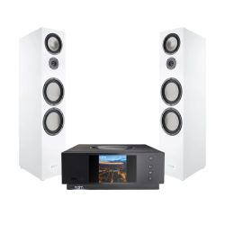 Naim Audio Uniti Atom HDMI Music Player Canton GLE 100 Loudspeakers white