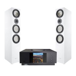 Naim Audio Uniti Atom HDMI Music Player Canton GLE 80 Loudspeakers - white