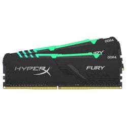 رامات HyperX Fury DIMM DDR4 CL16 للديسكتوب سرعة 3200 ميجا هرتز من هايبر اكس - 16 جيجابايت (2 × 8 جيجا بايت) - أسود