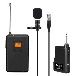 FIFINE K037 20-Channel UHF Wireless Lavalier Lapel Microphone