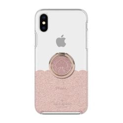 Kate Spade NY Ring Stand and Protective HardShell Case or Apple Iphone XR - Gold/Glitter/Clear