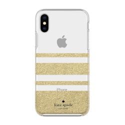 Kate Spade NY Protective Case for iPhone XS/X - White Glitter/Clear