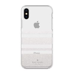 Kate Spade NY Protective Case for iPhone XS/X - White Glitter/Clear