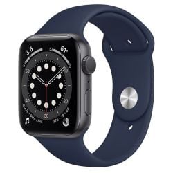 سماعة ابل الذكية Apple Watch Series 6 GPS من الالمنيوم 44 مم - أزرق غامق