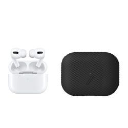 حزمة: سماعة ايربودز برو Apple AirPods Pro اللاسلكية الملغية للضجيج من ابل + حافظة Native Union - Curve لسماعات ايربودز برو - لون أسود