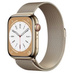 Apple Watch Series 8 ML763LL/A 45mm Gold Stainless Steel Case with Milanese Loop